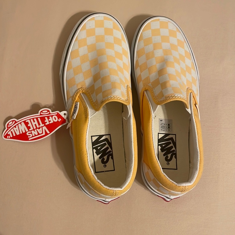 Yellow checkered Vans